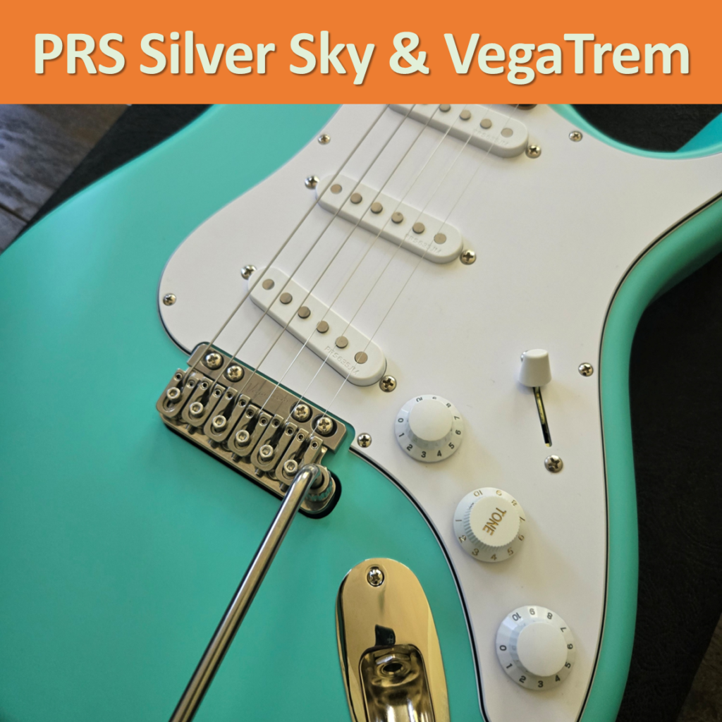 PRS Silver Sky Limited Edition Wild Blue with a Vega Trem 