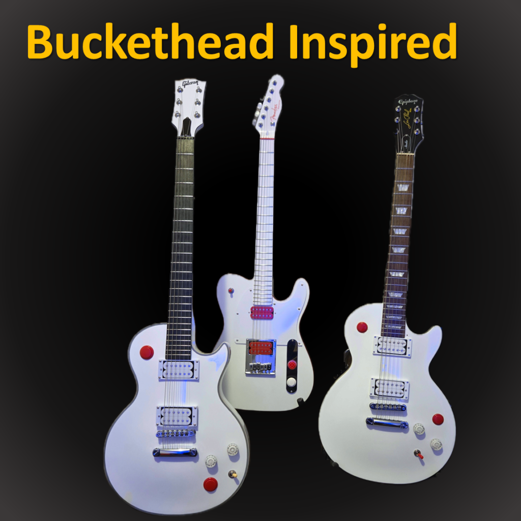 Buckethead Signature & Studio Guitars, and Various Modified Buckethead Inspired Guitars
